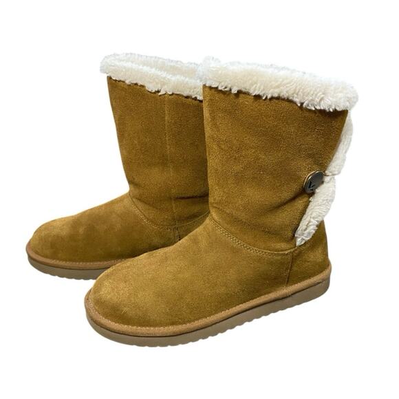 UGG x Koolaburra Alamie Short Chestnut Boots - 6 - Picture 1 of 6